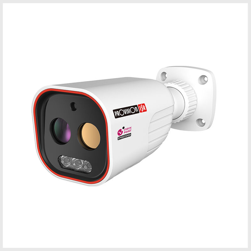 Cámara bala mediana con lente fija biespectral, óptica de 5 MP y térmica QCIF 2x, LED híbrido y análisis DDA • BMH-THERMAL-7-V2