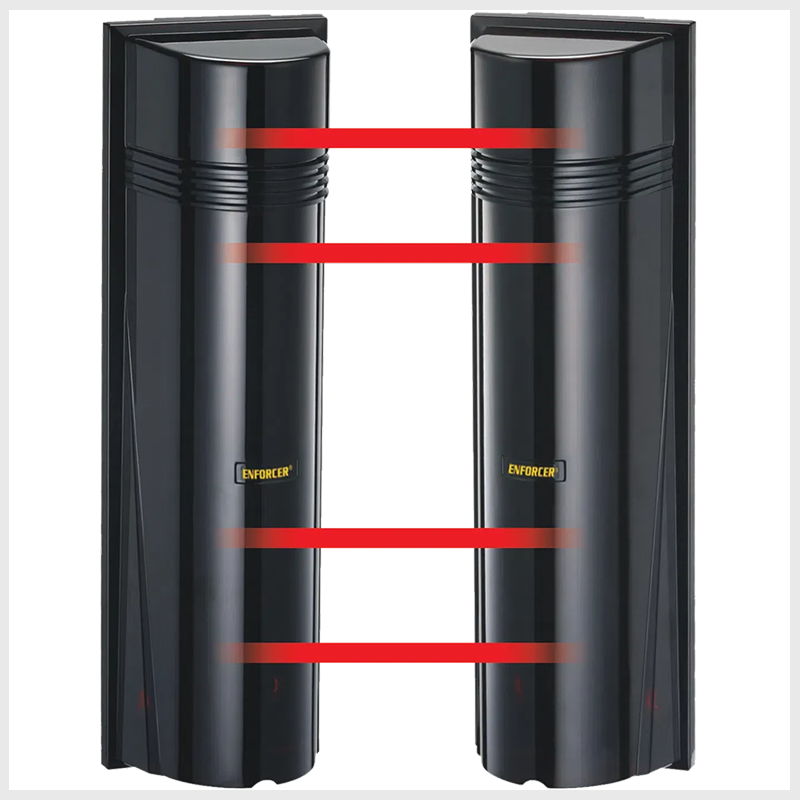 Detector de haz de luz cuádruple multifrecuencia E-964-Q330Q: 330 pies Al aire libre, 660 pies. Adentro • E-964-Q330Q